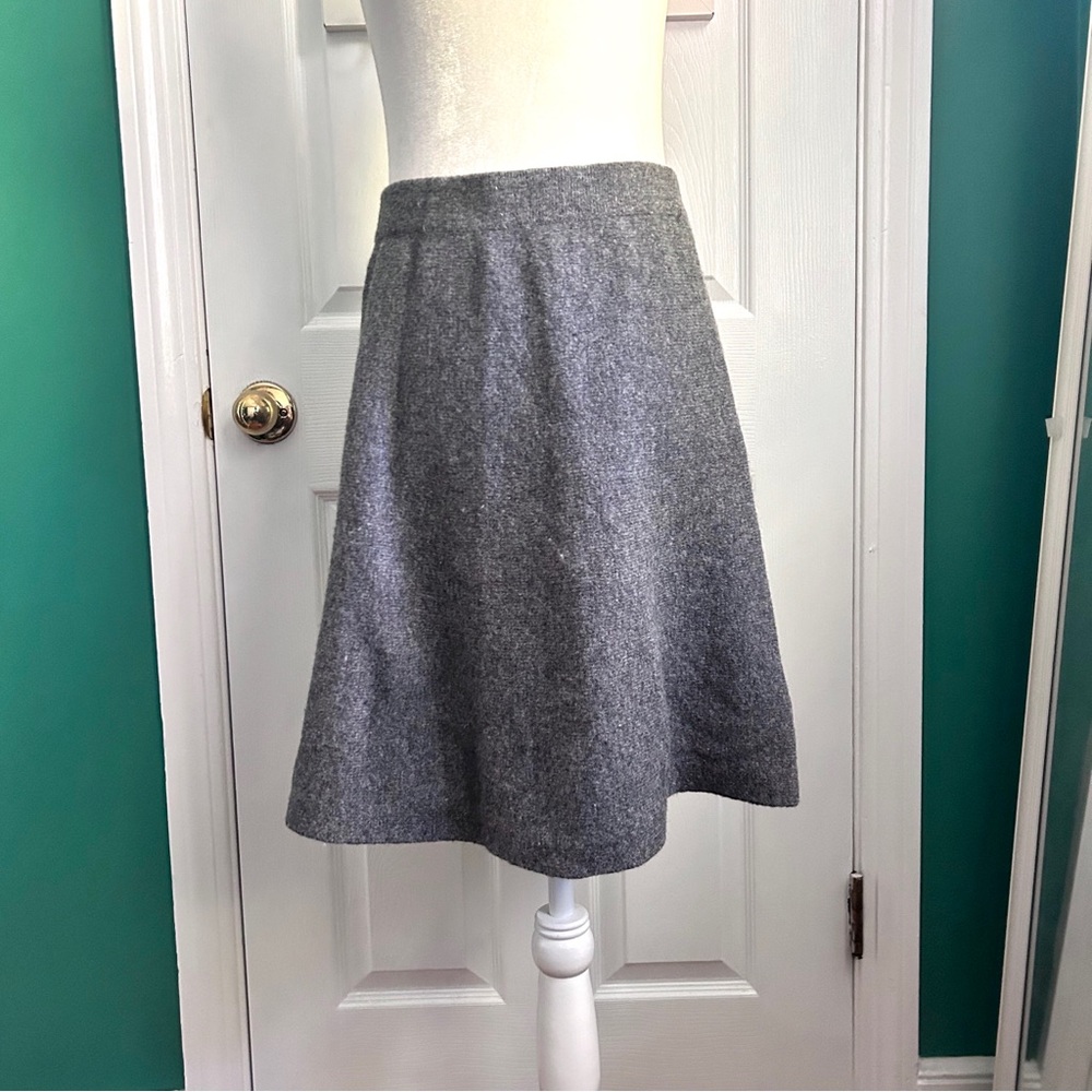 Tahari Gray Wool Sweater A-line Skirt Small